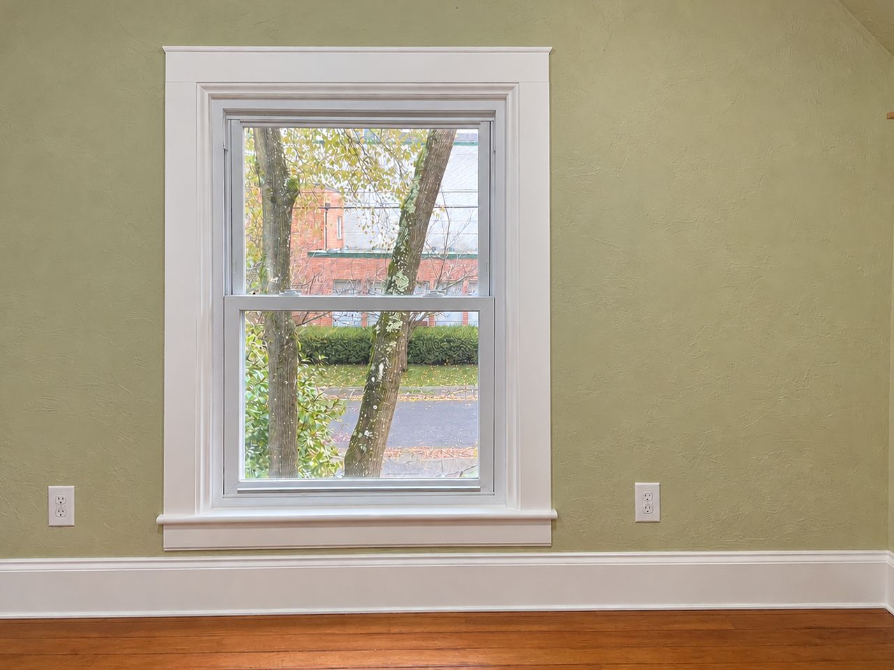 The same wall rebuilt and painted around the window